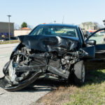 Toyota Corolla with front-end damage